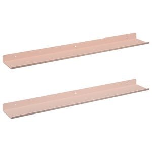 vidaXL Schwebendes Regal 2 pcs Rosa 60 x 8,5 x 2,5 cm Stahl