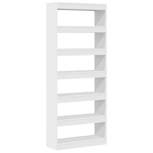 vidaXL B&uuml;cherregal 6 Ebenen 80 x 30 x 198 cm Holzwerkstoff Wei&szlig;