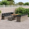 vidaXL Garten-Sofa-Set mit Kissen mit Speicher mit Kissen 11 pcs Grau