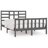 vidaXL Massivholzbett Grau 150x200 cm