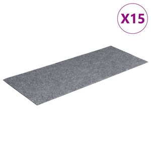 vidaXL Stufenmatten Selbstklebend 15 Stk. 60x25 cm Hellgrau Rechteckig