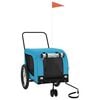 vidaXL Fahrradanh&auml;nger Hunde Blau und Schwarz Oxford-Gewebe & Eisen