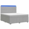 vidaXL LED Boxspringbett mit Matratze Hellgrau 160 x 200 cm Stoff