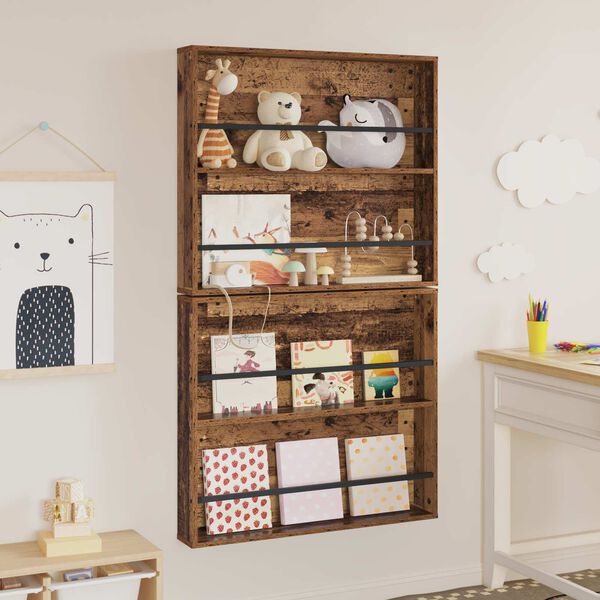 vidaXL Magazinregal 2 pcs Altholz 80 x 12 x 70 cm Holzwerkstoff