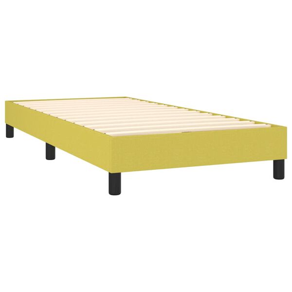 vidaXL Boxspringbett mit Matratze Gr&uuml;n 100x200 cm Stoff