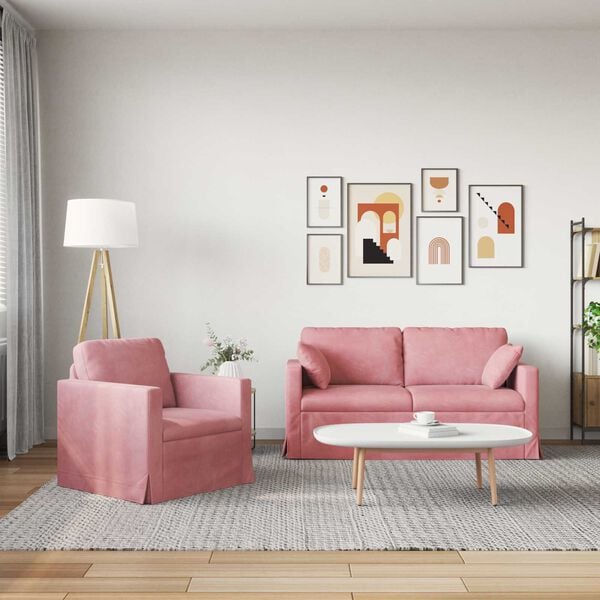 vidaXL Sofa 2 pcs Rosa Gesamtabmessungen: 158 x 78 x 80 cm (B x T x H)