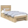 vidaXL Bettrahmen mit Kopfteil Sonoma-Eiche 100 x 200 m Holzwerkstoff