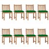 vidaXL Gartenst&uuml;hle 8 Stk. mit Kissen Massivholz Teak