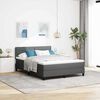 vidaXL Boxspringbett mit Matratze Dunkelgrau 160 x 200 cm Stoff
