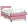 vidaXL Boxspringbett mit Matratze Rosa 80x220 cm Samt