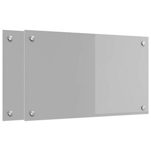 vidaXL K&uuml;chenr&uuml;ckwand 2 pcs Hellgrau 70 x 40 cm Geh&auml;rtetes Glas