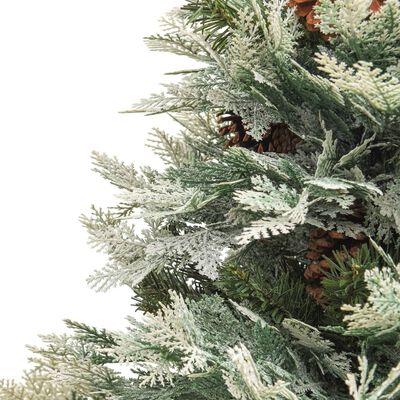 vidaXL Weihnachtsbaum mit Beleuchtung und Kiefernzapfen Grün 150 cm