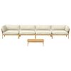 vidaXL Sofa Set mit Kissen Uni 5 pcs Creme Massivholz Akazie