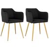 vidaXL Esszimmerstühle 2 Stk. Schwarz Samt