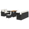 vidaXL Gartensofa-set mit Kissen 8 pcs Schwarz Poly-Rattan