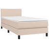 vidaXL Boxspringbett mit Matratze Cappuccino-Braun 90x190cm Kunstleder