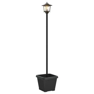 vidaXL Solar-Lampenpfosten mit Pflanzgef&auml;&szlig; warmwei&szlig; 32 x 32 x 158 cm