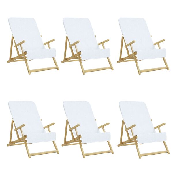 vidaXL Strandtücher 6 Stk. Weiß 60x135 cm Stoff 400 GSM