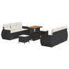 vidaXL Gartensofa-set mit Kissen 9 pcs Schwarz Poly-Rattan