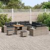 vidaXL Gartensofa-set mit Kissen 13 pcs Grau Poly-Rattan