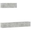 vidaXL 3-tlg. TV-Schrank-Set Betongrau Holzwerkstoff