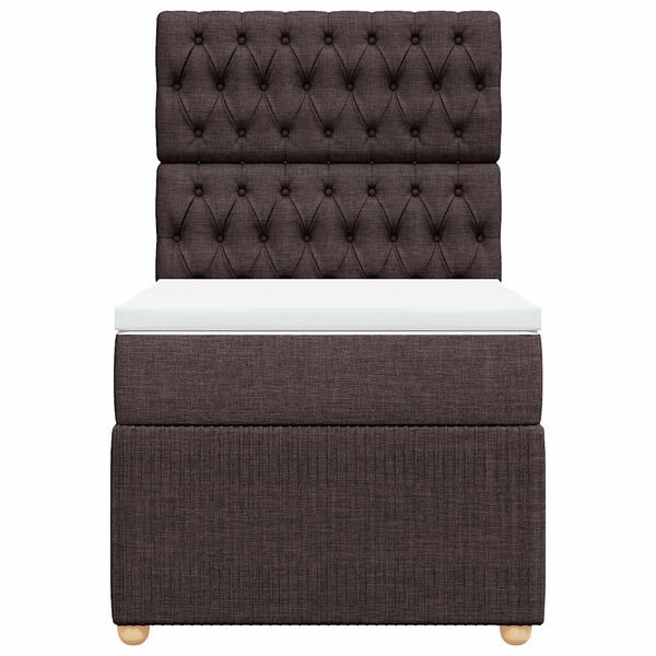 vidaXL Boxspringbett mit Matratze Dunkelbraun 90x190 cm Stoff