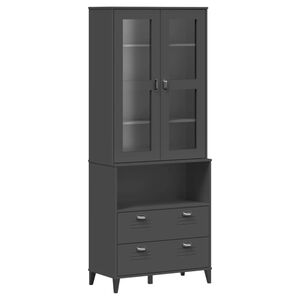vidaXL Highboard VIKEN Anthrazit 80x40x200 cm Massivholz Kiefer