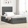 vidaXL Ottoman-Bett mit Matratze Dunkelgrau 120x200 cm Stoff