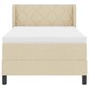 vidaXL Boxspringbett mit Matratze Creme 190 x 90 cm Polyester