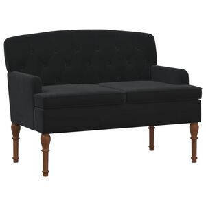 vidaXL Zweisitzer mit Knopfheftung Schwarz 111 x 65 x 79 cm Samt