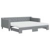 vidaXL Tagesbett Ausziehbar mit Matratze Hellgrau 90x200 cm Stoff