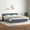 vidaXL Boxspringbett mit Matratze Dunkelgrau 180x210 cm Samt