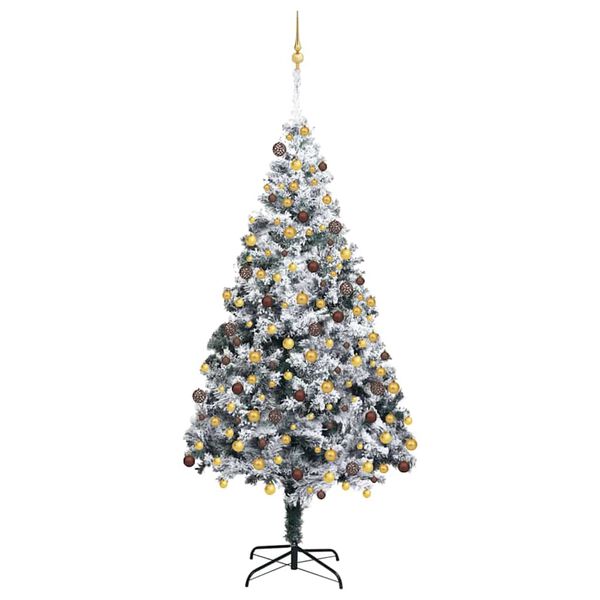 vidaXL K&uuml;nstlicher Weihnachtsbaum mit 300 LEDs mit St&auml;nder Wei&szlig; 180 cm