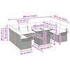vidaXL Garten-Sofa-Set mit Kissen mit Kissen 10 pcs Grau Poly Rattan