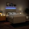 vidaXL Boxspringbett mit Matratze Creme 140x190 cm Stoff