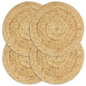 vidaXL Tischsets 4 Stk. Natur 38 cm Rund Jute