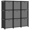 vidaXL W&uuml;rfelregal mit 9 Boxen Schwarz 103x30x107,5 cm Stoff