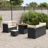 vidaXL Gartensofa-set mit Kissen 8 pcs Schwarz und Creme Poly-Rattan