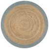 vidaXL Teppich Handgefertigt Jute mit Olivgr&uuml;nem Rand 90 cm