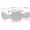 vidaXL 6-tlg. Garten-Sofagarnitur mit Kissen Hellgrau Poly Rattan