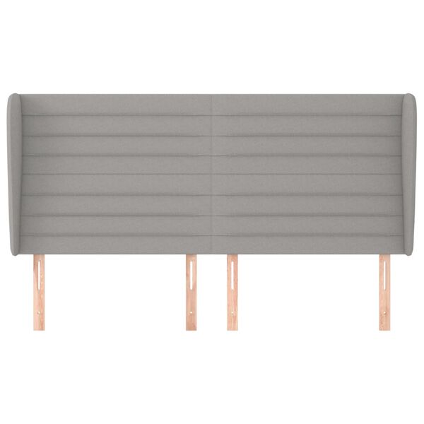 vidaXL Kopfteil mit Ohren Hellgrau 163x23x118/128 cm Stoff