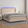 vidaXL Boxspringbett mit Matratze & LED Cappuccino-Braun 180x200cm