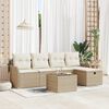 vidaXL Gartensofa-set mit Kissen 6 pcs Beige und Creme Poly-Rattan