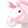 vidaXL Pl&uuml;schtier Einhorn Stehend Pl&uuml;sch Wei&szlig; und Rosa XXL