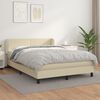 vidaXL Boxspringbett mit Matratze Creme 140x190 cm Kunstleder