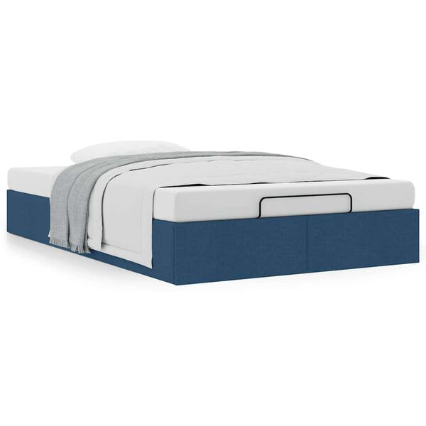 vidaXL Ottoman-Bett ohne Matratze Blau 120x190 cm Stoff
