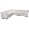 vidaXL Chesterfield-Ecksofa 6-Sitzer Kunstleder Wei&szlig;
