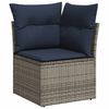 vidaXL 9-teiliges Gartensofa-Set mit Kissen, grau, Polyrattan
