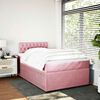 vidaXL Boxspringbett mit Matratze Rosa 120x200 cm Samt