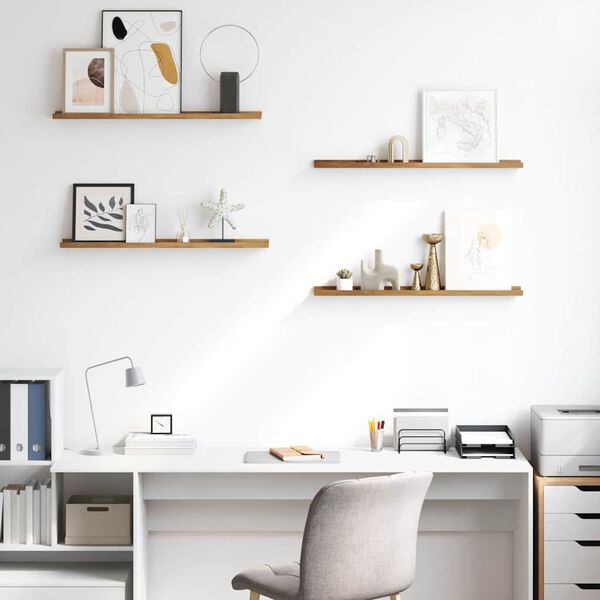 vidaXL Wandregal mit Regal 4 pcs Braun 80 x 9 x 3 cm Holzwerkstoff